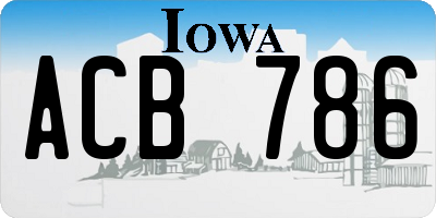 IA license plate ACB786