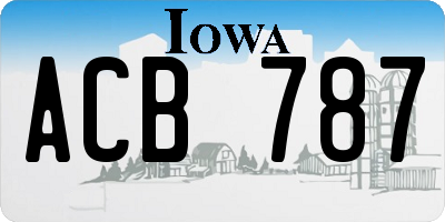 IA license plate ACB787