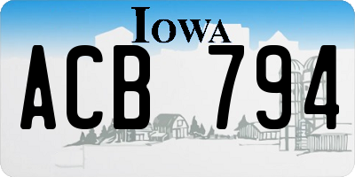 IA license plate ACB794