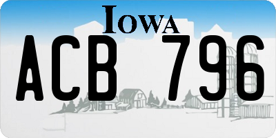 IA license plate ACB796