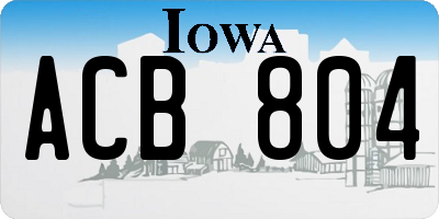 IA license plate ACB804