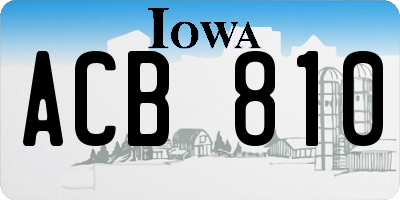 IA license plate ACB810