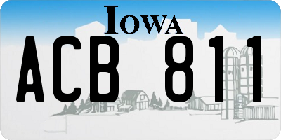 IA license plate ACB811