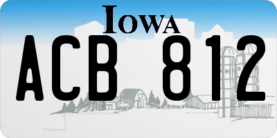 IA license plate ACB812