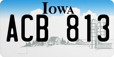 IA license plate ACB813