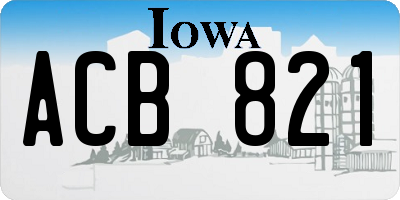 IA license plate ACB821