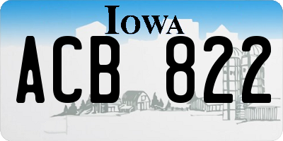 IA license plate ACB822