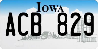IA license plate ACB829