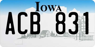 IA license plate ACB831