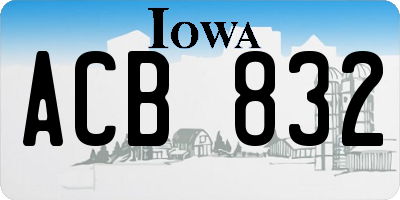 IA license plate ACB832