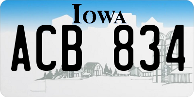 IA license plate ACB834