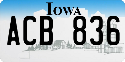 IA license plate ACB836