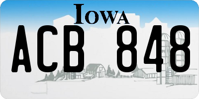 IA license plate ACB848