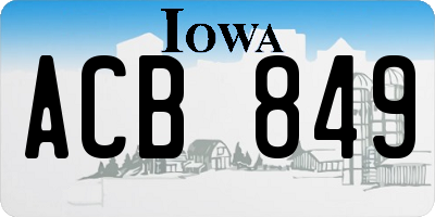 IA license plate ACB849