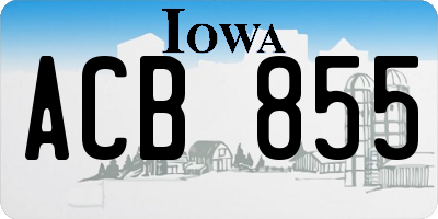 IA license plate ACB855