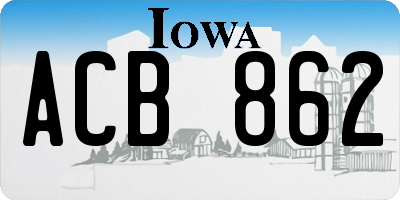 IA license plate ACB862