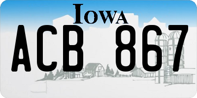 IA license plate ACB867