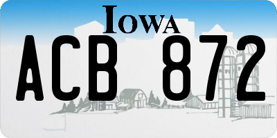 IA license plate ACB872