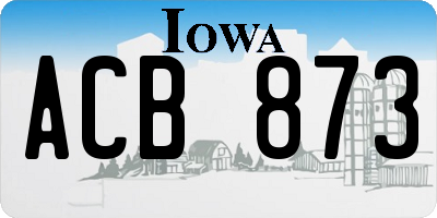 IA license plate ACB873