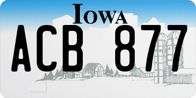 IA license plate ACB877