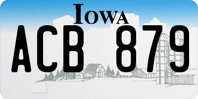 IA license plate ACB879