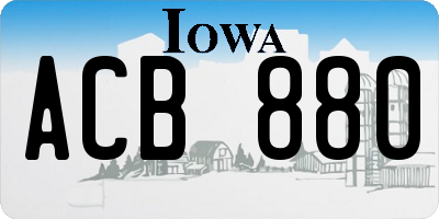 IA license plate ACB880