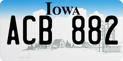 IA license plate ACB882