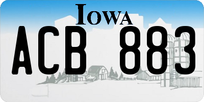 IA license plate ACB883