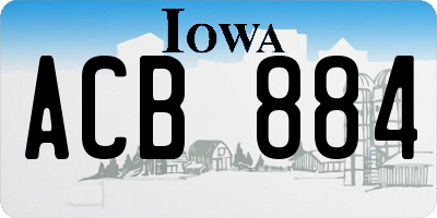 IA license plate ACB884