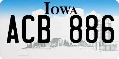 IA license plate ACB886