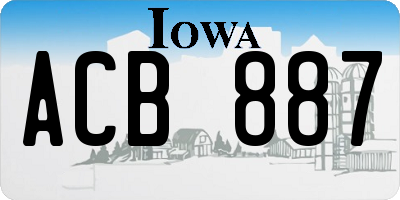 IA license plate ACB887