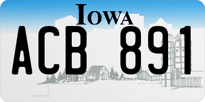 IA license plate ACB891