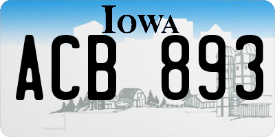 IA license plate ACB893
