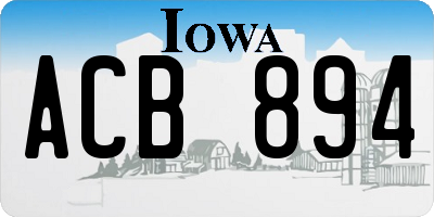 IA license plate ACB894