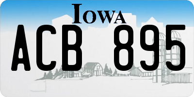 IA license plate ACB895