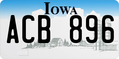 IA license plate ACB896