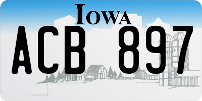 IA license plate ACB897