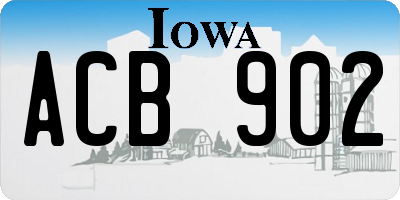 IA license plate ACB902