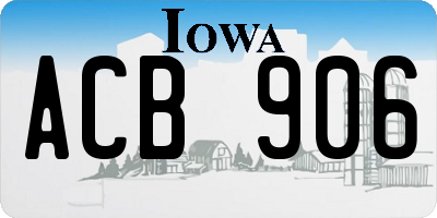 IA license plate ACB906