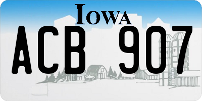 IA license plate ACB907