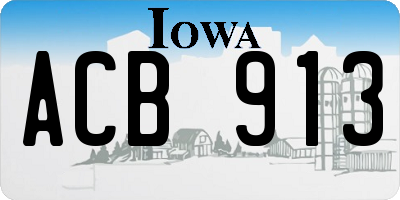 IA license plate ACB913