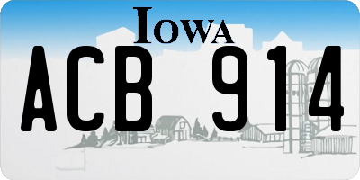 IA license plate ACB914