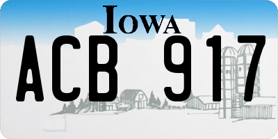 IA license plate ACB917