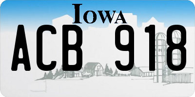 IA license plate ACB918