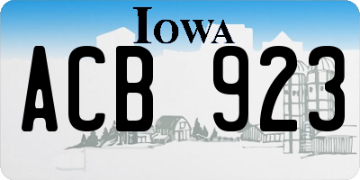 IA license plate ACB923