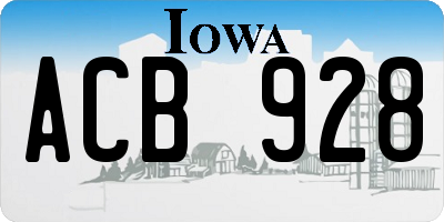 IA license plate ACB928
