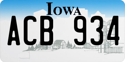 IA license plate ACB934