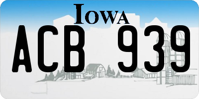 IA license plate ACB939