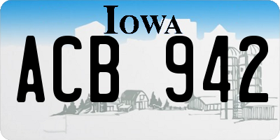 IA license plate ACB942