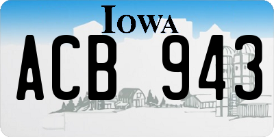 IA license plate ACB943